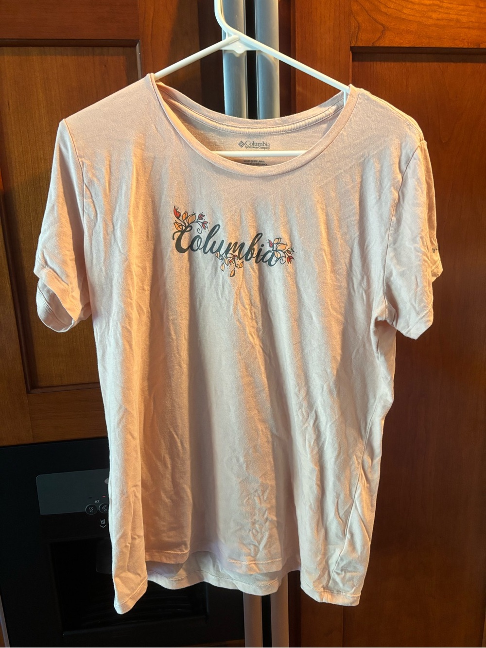 Columbia Light Pink Floral Logo Short Sleeve Tee